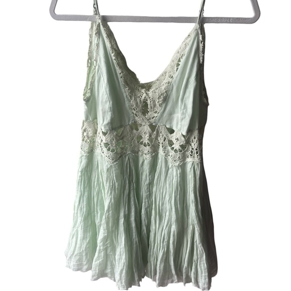 Free People One FP ONE Mint Green Lace Dress - Picture 5 of 7